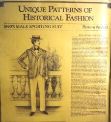 1890s 891M MALE SPORTING SUIT JACKET,TROUSERS PATTERN 38-42
